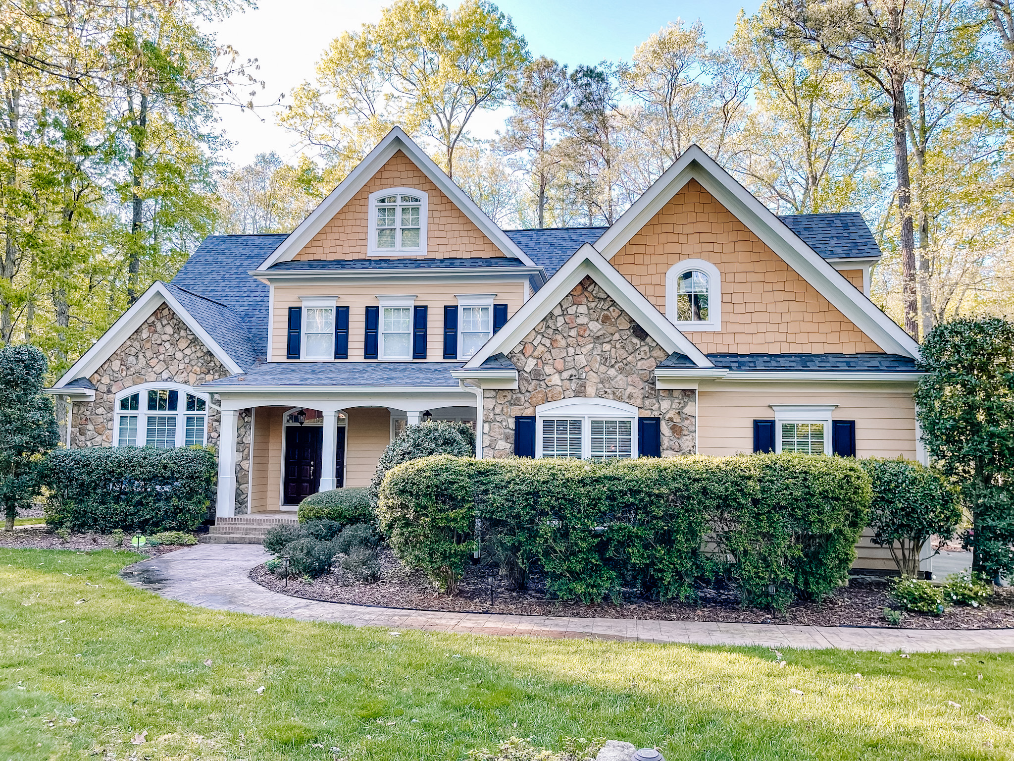 large home before exterior painting