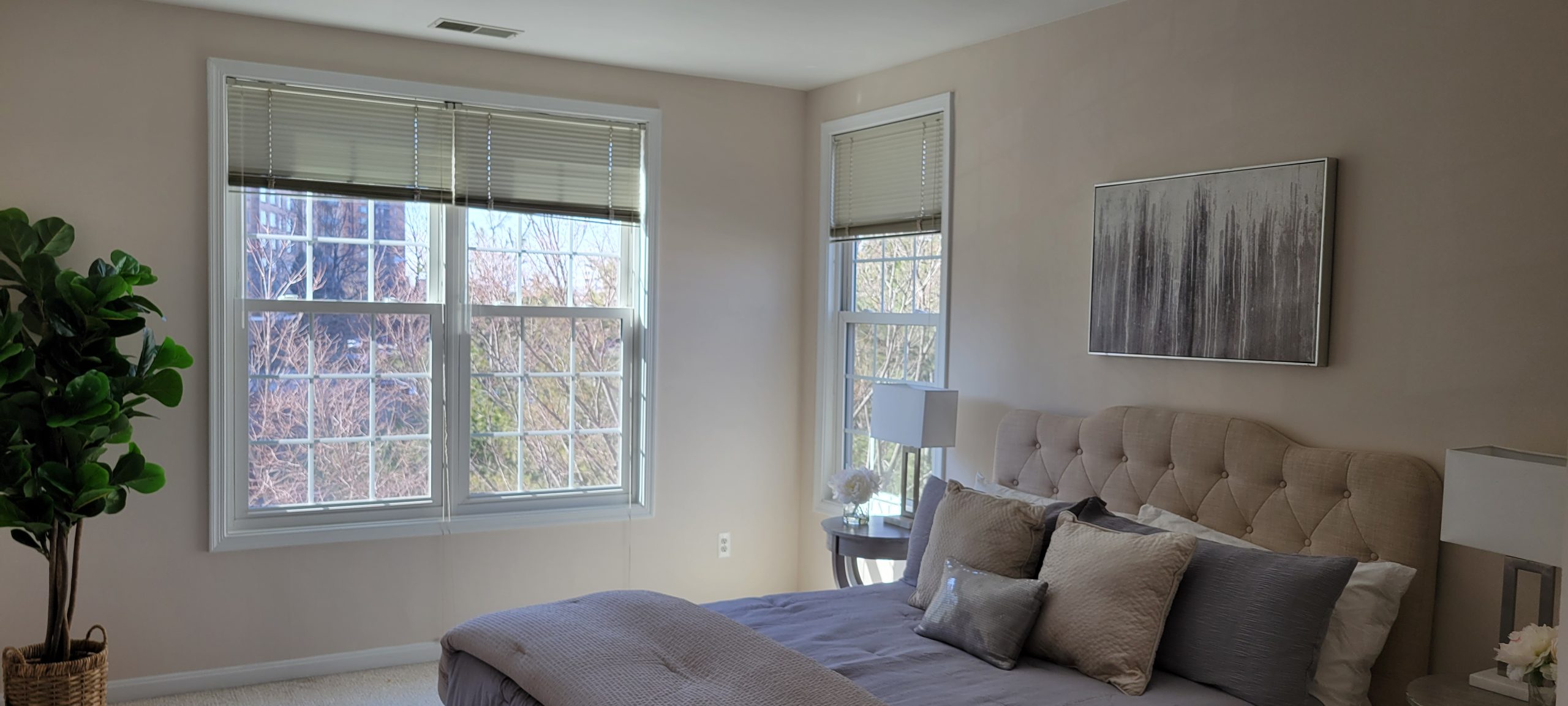 bedroom of condo in alexandria after painting