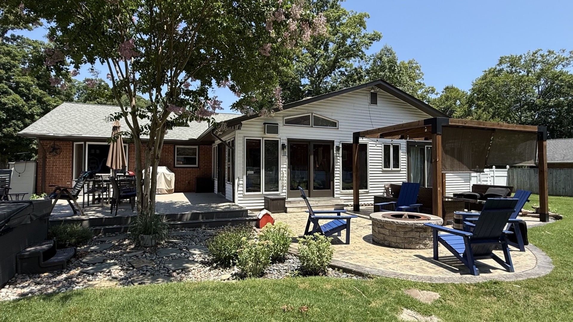 home exterior after siding and trim repaint