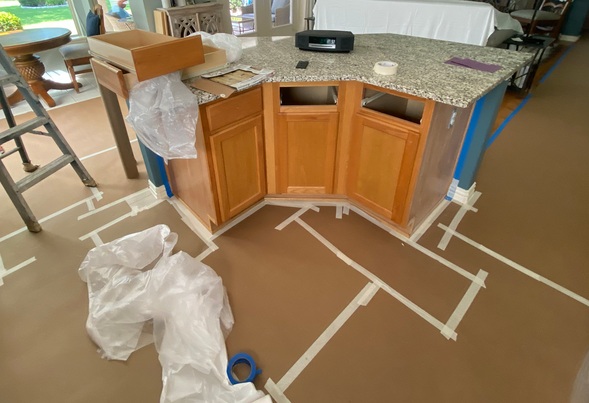 Kitchen Cabinet Island Repaint Before
