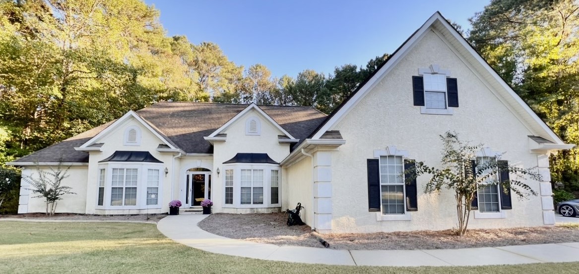home exterior before being repainted