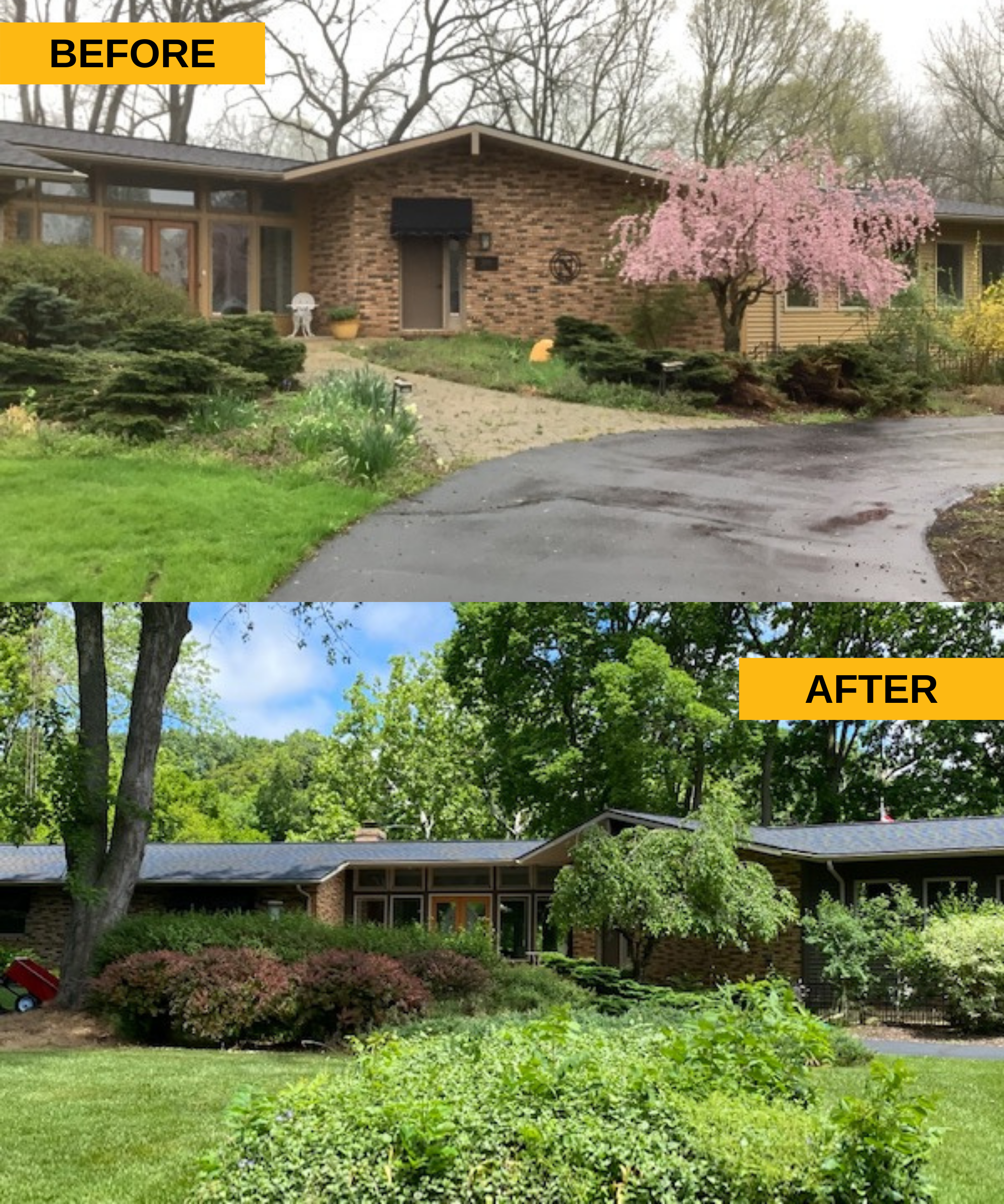 exterior before and after