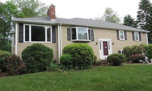 natural colors, white trim and that front door.