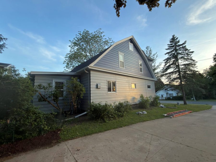 painted house exterior with navy and grey siding Preview Image 2