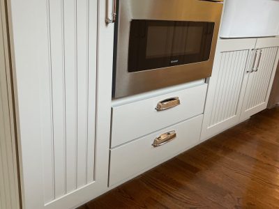 white painted kitchen island