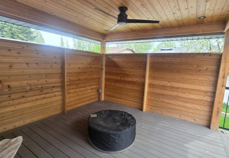 Covered Stained Deck Project in Regina