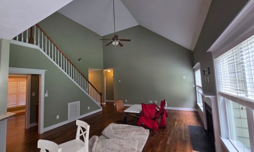 Vaulted Sage Great Room Interior Painting - After