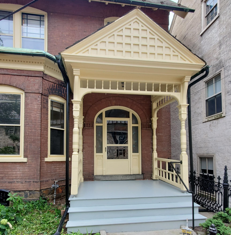 Front Porch of Bethlehem Moravians property after completed painting project by CertaPro GLV - Angle 2 Preview Image 1