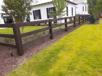 restained wood deck