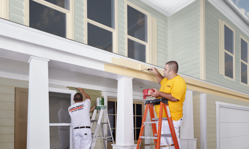 Exterior siding painting process in Greater La Grange.