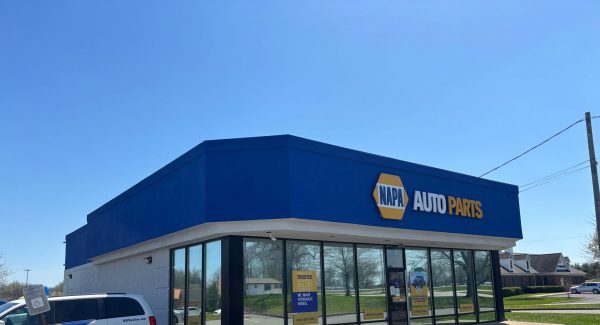 painted auto parts store exterior