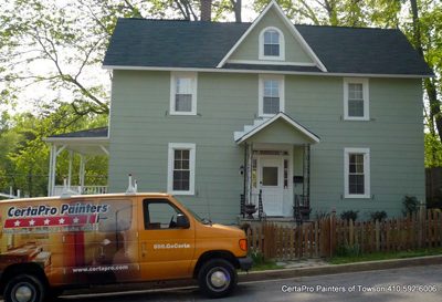 Exterior painting by CertaPro house painters in Cheswolde, MD