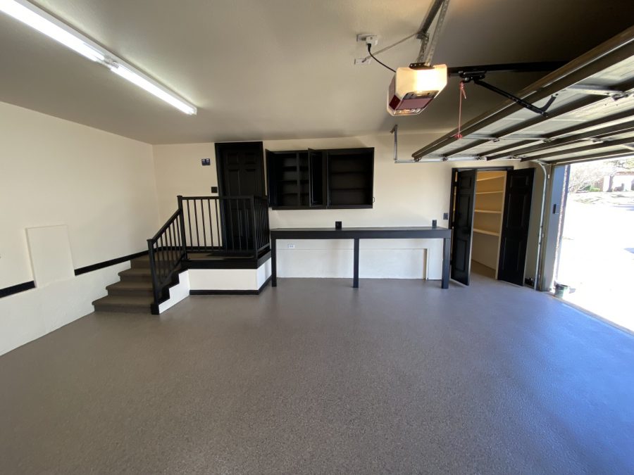 garage interior with black painted cabinets and accents Preview Image 1