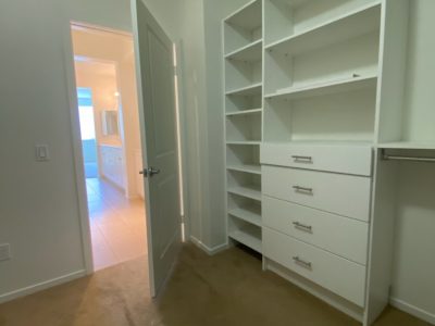 shelves and drawers in closet repainted.