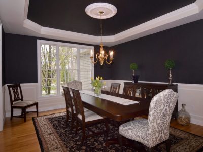 Dark dining room