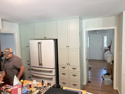 kitchen with painted cabinets