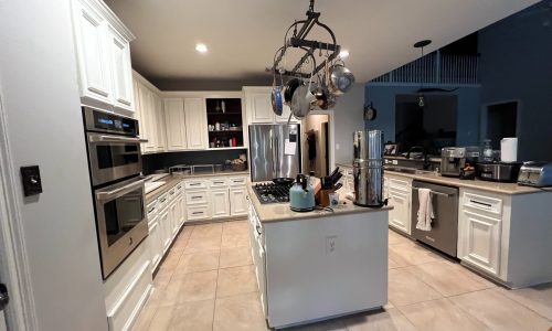 White Kitchen Cabinets & Island