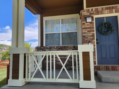 repainted front porch railing