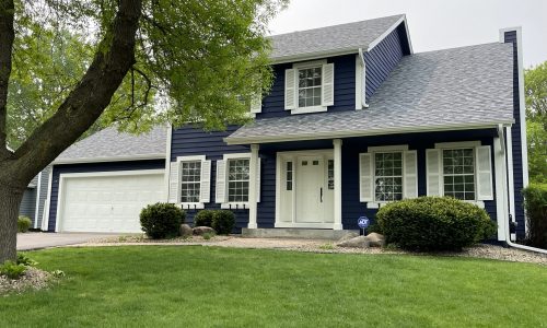 Blue Colonial Exterior