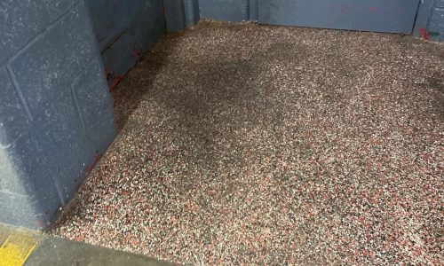 Worn Floor Area Near Facility Entrance