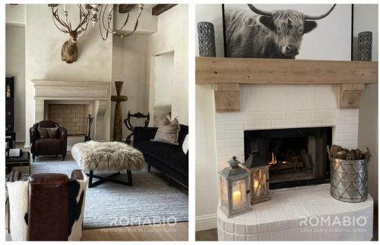 limewashed interior fireplaces