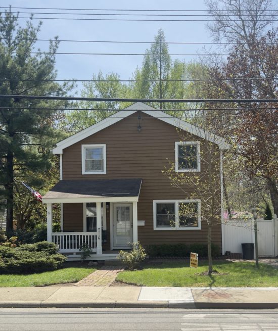 front of painted house