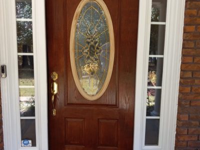 Stained wood door