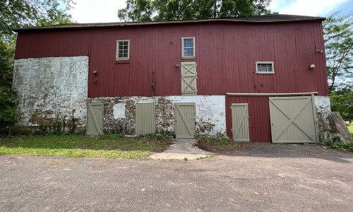 Vertical Wood Siding & Crossbuck Barn Door Painting