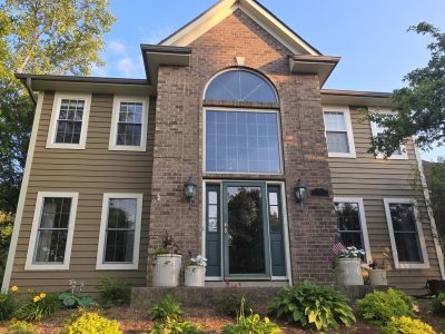 stained cedar siding exterior