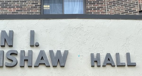 studen housing hall sign
