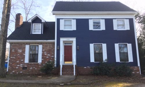 Navy Lap Siding and Accent Repaint