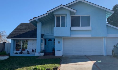 Blue Stucco Exterior