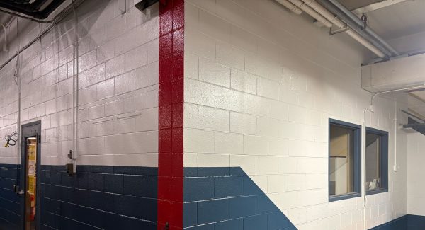 painted industrial interior wall