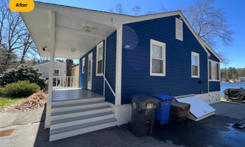 Blue Mobile Home Exteiror