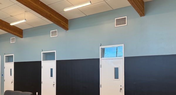 painted common area with couches