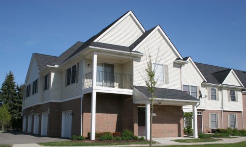 Townhome building on a nice day