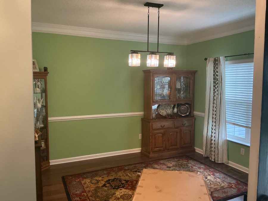 Dining room after interior painting green Preview Image 3