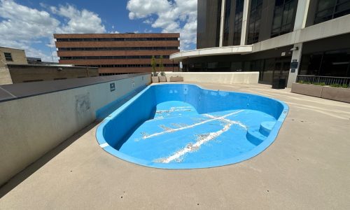 Worn Rooftop Pool Surface