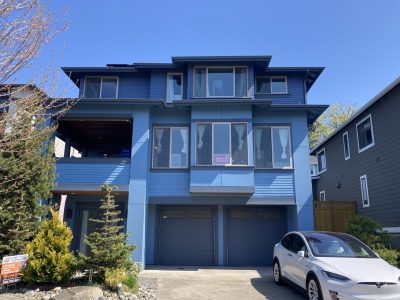 blue painted house