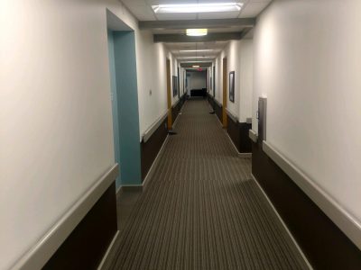 Long painted hallway