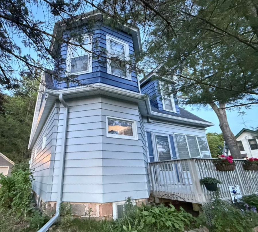painted house exterior with navy and grey siding Preview Image 1