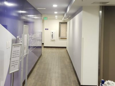 medical facility hallway after repaint