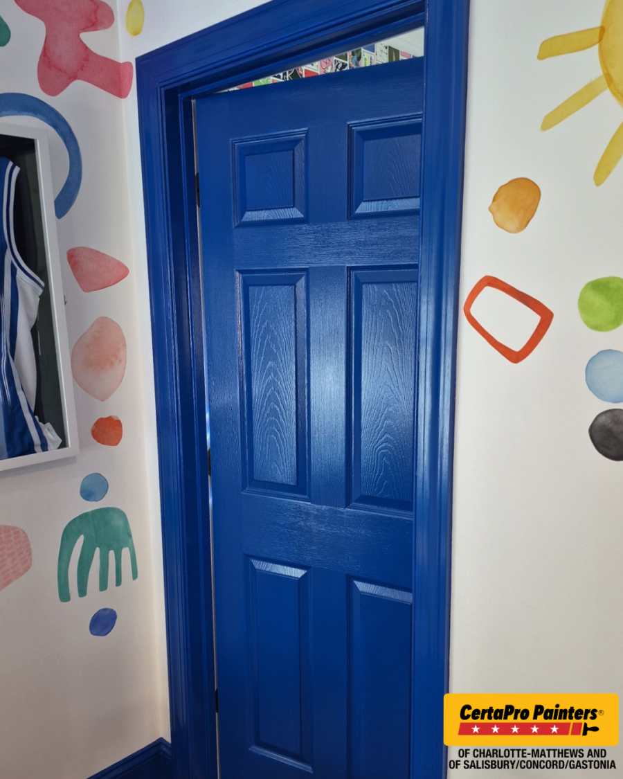 bright blue painted interior door Preview Image 1