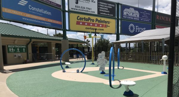 splash pad after resurfacing and repainting