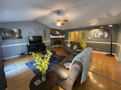 Large room walls repainted