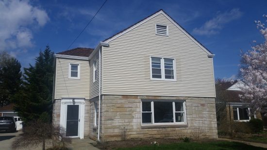 Wood siding and gables before pic