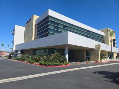 office building exterior after repaint