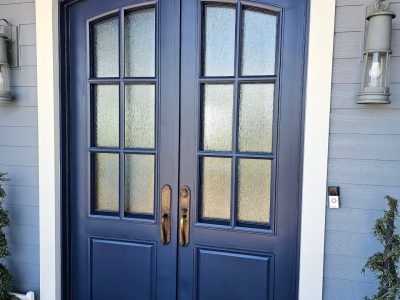 blue painted front door