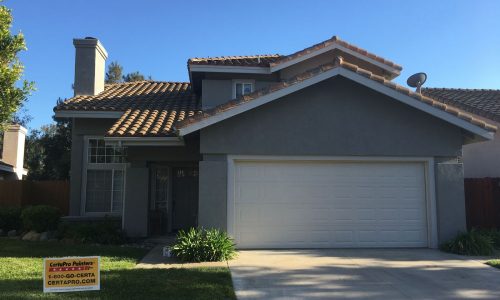 Gray / Blue Stucco Exterior