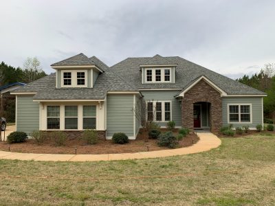 front of painted house